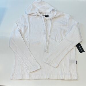 Kenneth Cole White Waffle Knit Hoodie